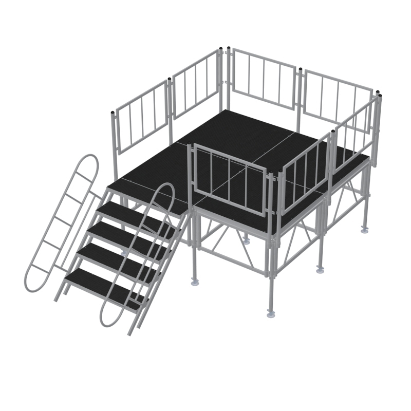 Gymnastics Beam Floor - Panggung Aluminium dengan Kaki yang Dapat