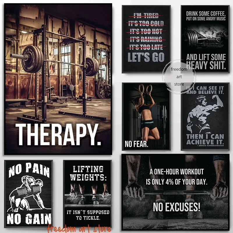 Sports Equipment Poster - Gym Motivasi Otot Pria Binaraga Kekuatan
