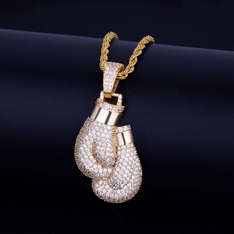 Boxing Glove Set - Hip Hop Bling es kubik zirkon