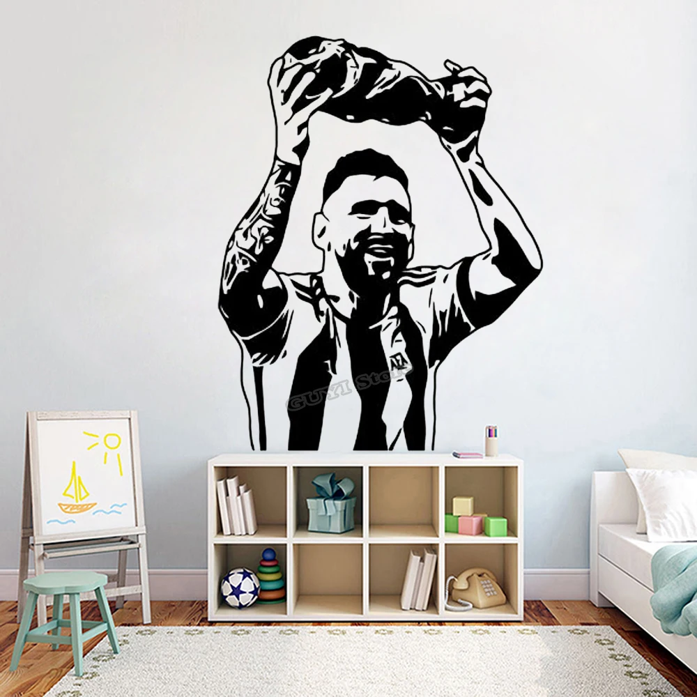 Sports Equipment Poster - Messi stiker dinding stiker vinil sepak
