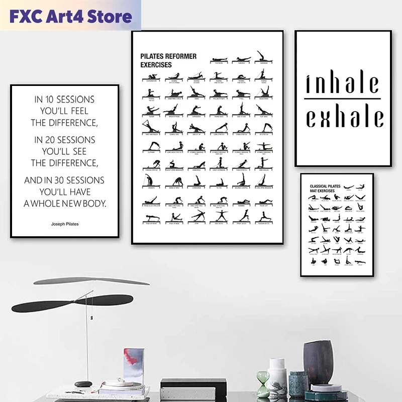 Sports Equipment Poster - Poster Bagan Latihan Pilates Tanpa Bingkai
