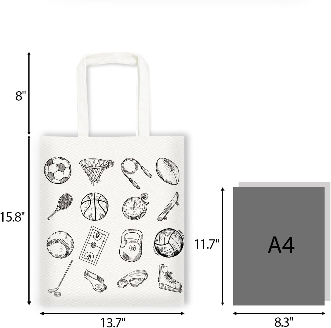 Tas Tote Kanvas Cetak Gambar T - Sports Equipment Shop ulasan dan harga