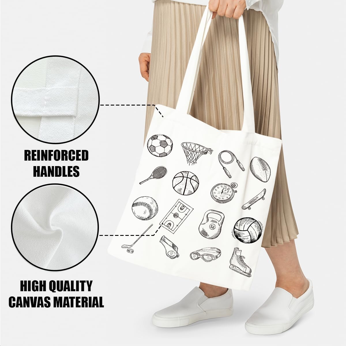 Tas Tote Kanvas Cetak Gambar T - Sports Equipment Shop ulasan dan harga