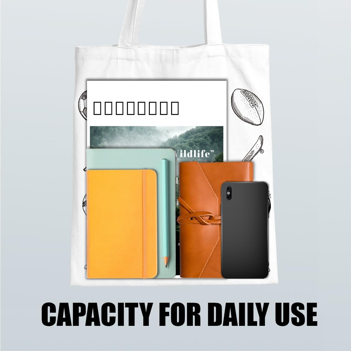 Tas Tote Kanvas Cetak Gambar T - Sports Equipment Shop ulasan dan harga