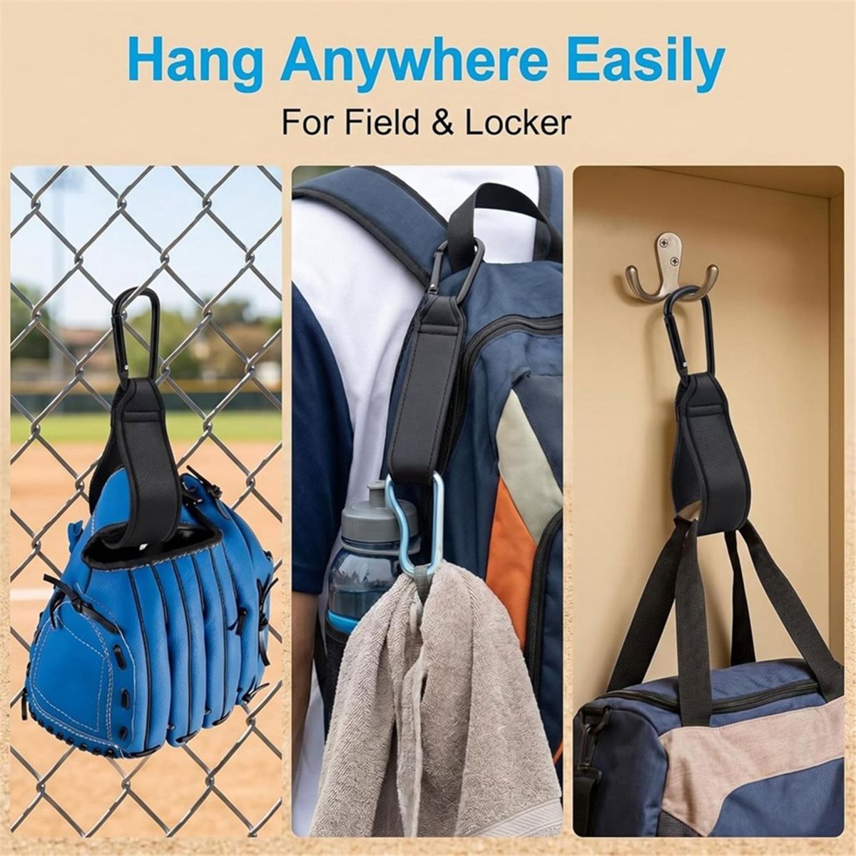 STOCK- 3 PCS Klip Sarung Tanga - Sports Equipment Holder ulasan dan harga